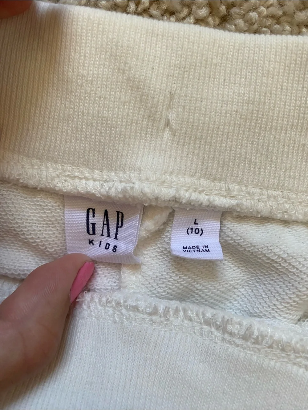 GAP White Hoodie and Joggers Set with Pastel Rainbow Accent